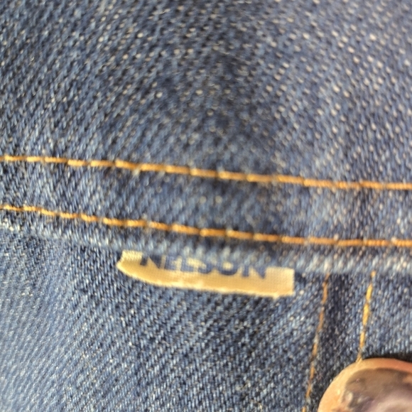 Vtg 70s Nelson blue jean denim fleece shearling vest - Picture 7 of 11